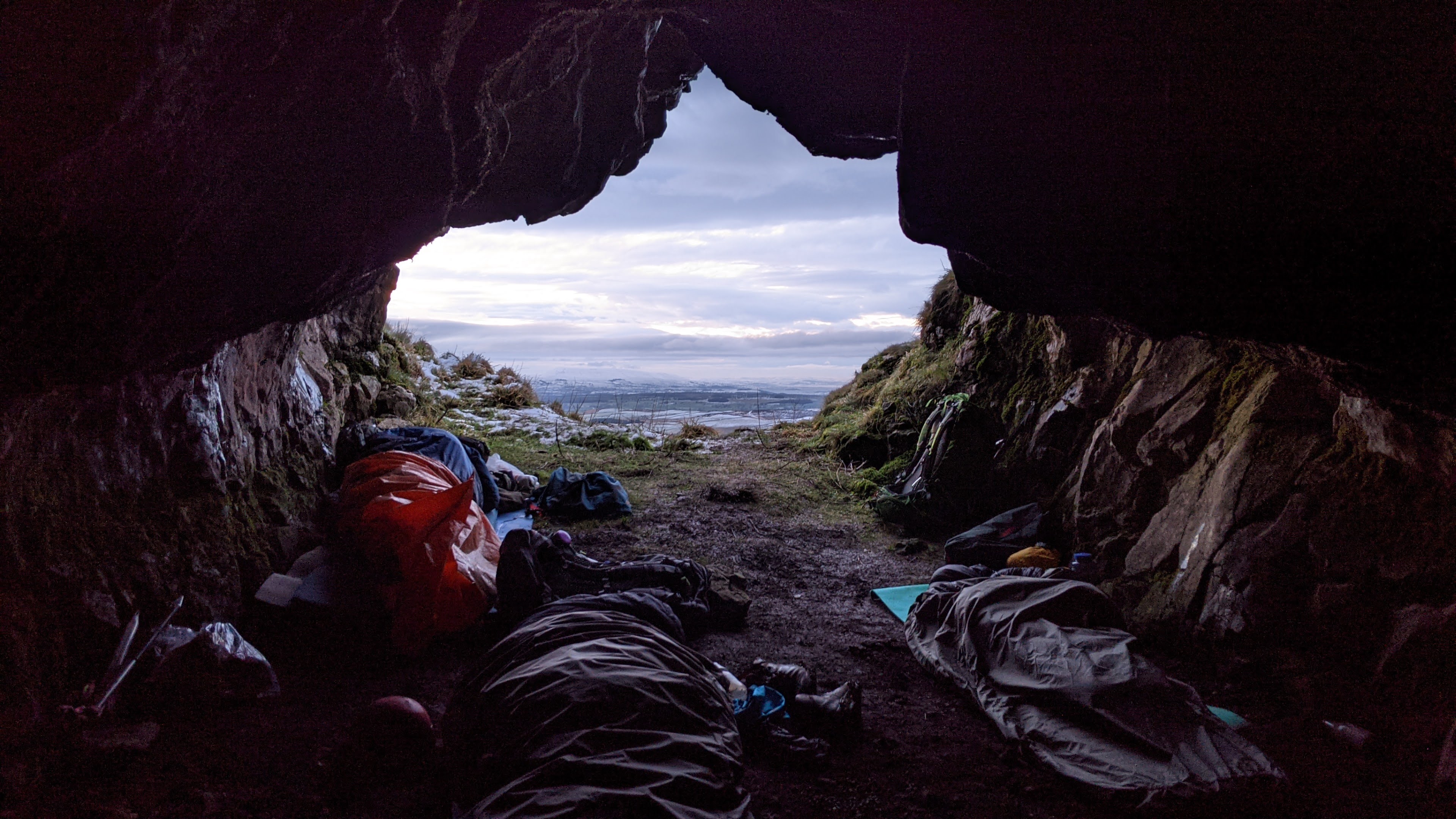 The cave entrance looking outwards